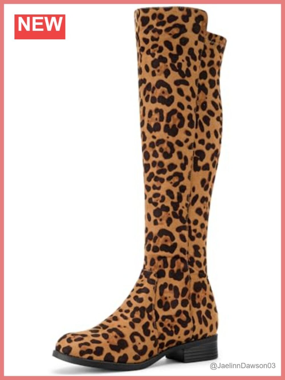 Faux Suede Chunky Heeled Knee High Boots with Side Zipper